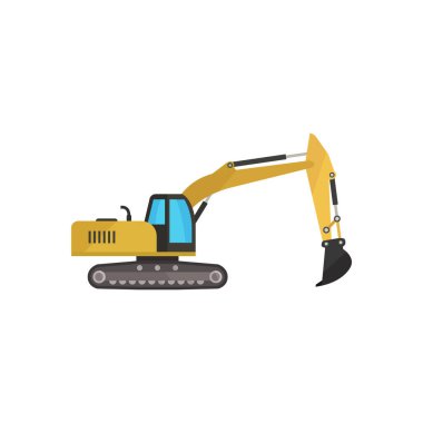 inşaat kazıcı simgesi düz vektörü
