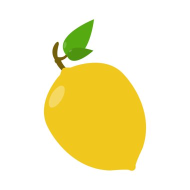 Beyaz arkaplanda izole edilmiş limon simgesinin vektör çizimi 