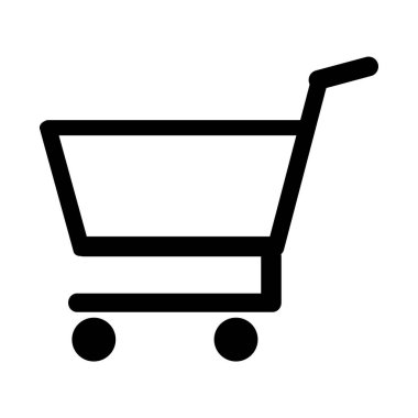 Basit bir alışveriş arabası simgesi, vektör illüstrasyonu