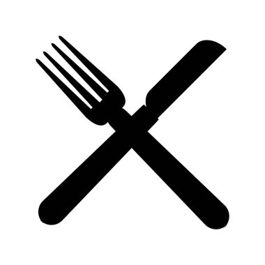çatal ve bıçak simgesi, vektör illüstrasyonu