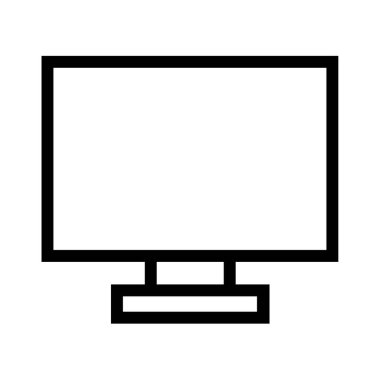 Beyaz arka plan üzerinde izole bilgisayar monitör simgesini