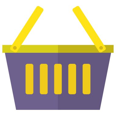 Alışveriş sepeti simgesi, vektör illüstrasyonu