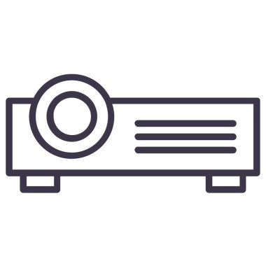 Projektör vektör çizimi beyaz arkaplanda izole edildi