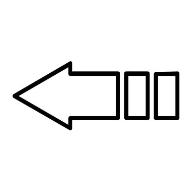 ok vektörü ince çizgi simgesi