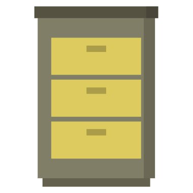 ahşap göğüs simgesi düz resimleme