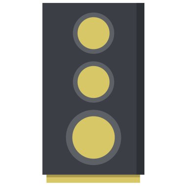 Ses hoparlörü simgesi. Subwoofer simgesi beyazda izole edildi 