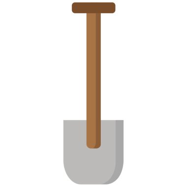 Kürek simgesi, vektör illüstrasyonu basit tasarım