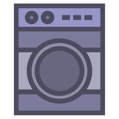 çamaşır makinesi web simgesi vektör çizimi  