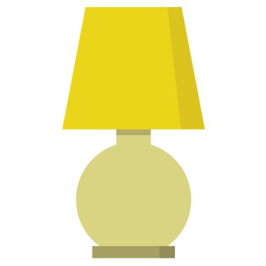 Sarı lamba düz vektör simgesi