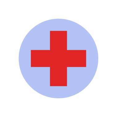 Çapraz hastane tıbbi yuvarlak simgesi 