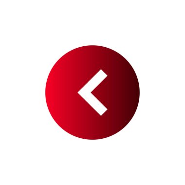 Kırmızı sol oklu daire simgesi. vektör illüstrasyonu