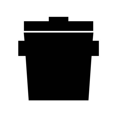 Mutfak çömleği simgesi beyaz arkaplanda izole edilmiş düz stil. 