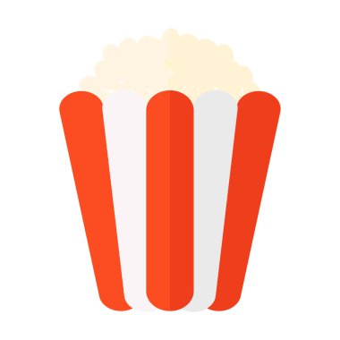 Basit patlamış mısır simgesi, beyaz arkaplanda vektör 