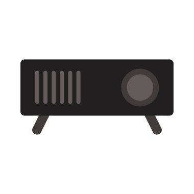 Projektörün beyaz arkaplanda izole edilmiş simge vektörü.