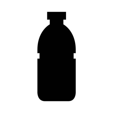 Plastik şişenin siyah silüetinin vektör çizimi