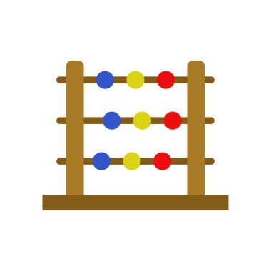 Abaküs simgesi. Web için abaküs vektör simgelerinin özet çizimi