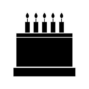 Mum simgeli basit bir pasta çizimi 