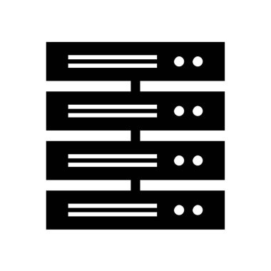 sunucu veritabanı ikon vektör illüstrasyonu