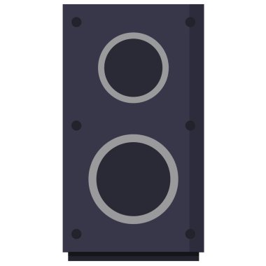 Ses hoparlörü simgesi. Subwoofer simgesi beyazda izole edildi 