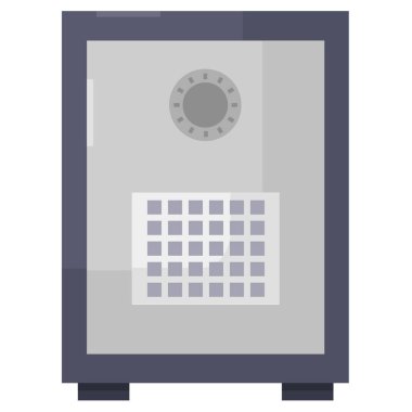 Düz simge bankası kasası beyaz arka planda izole edilmiş. Vektör illüstrasyonu.