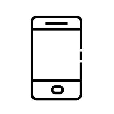 Beyaz arkaplanda akıllı telefon simgesi, modern cep telefonu simgesi 