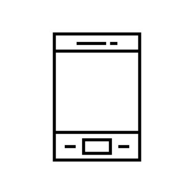 Beyaz arkaplanda akıllı telefon simgesi, modern cep telefonu simgesi 