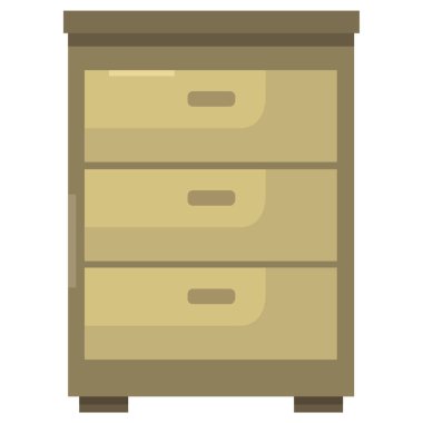 Kabine simgesi beyaz arkaplanda izole edilmiş düz bir şekilde. 