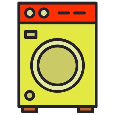 çamaşır makinesi web simgesi vektör çizimi  
