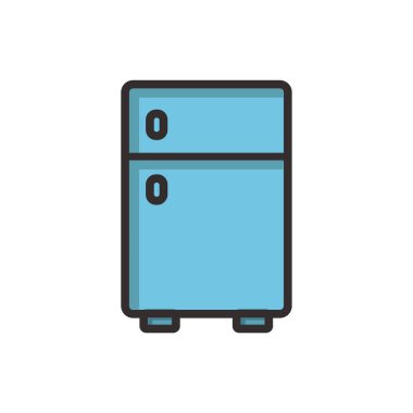 mavi buzdolabı vektörü düz renk simgesi