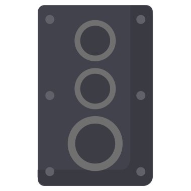 Ses hoparlörü simgesi. Subwoofer simgesi beyazda izole edildi 