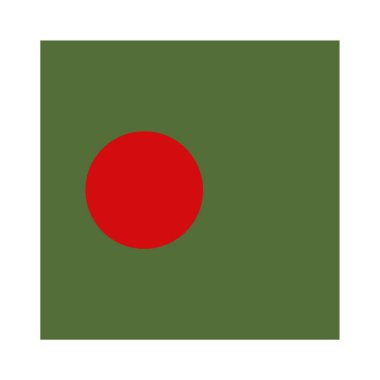Beyaz arkaplanda Bangladeş bayrak simgesi 