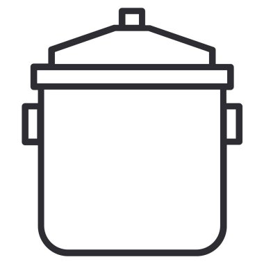 Mutfak çömleği simgesi beyaz arkaplanda izole edilmiş düz stil. 