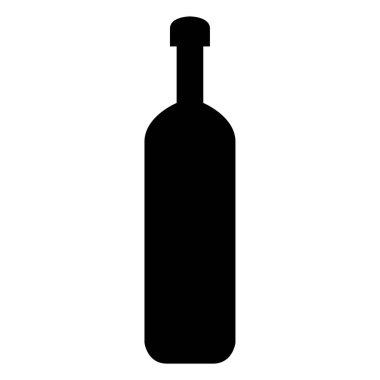 Şarap şişesi ikonu. Basit resimleme