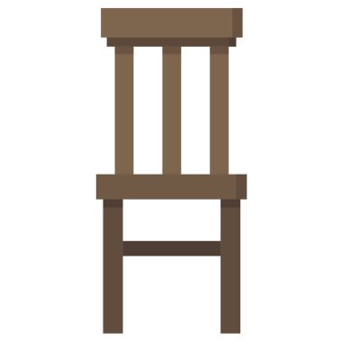 Tahta tabure ikonu vektör illüstrasyon grafik tasarımı