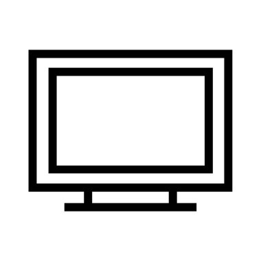 Beyaz arkaplanda televizyon simgesi izole edildi