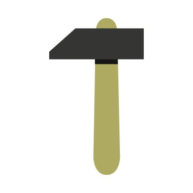 Beyaz arka plan üzerinde çekiç simgesi    