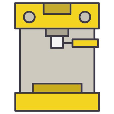 Kahve makinesi simgesi, vektör illüstrasyonu