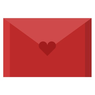 Kalp simgesi olan aşk mektubu zarfı