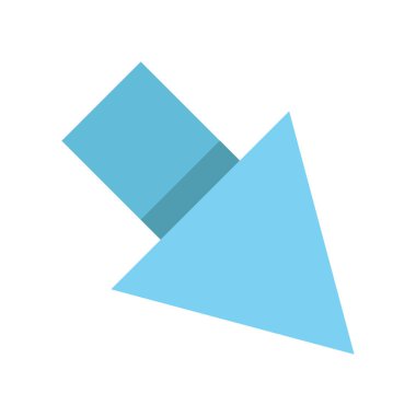 mavi ok düz vektör simgesi