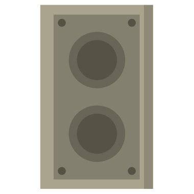 Ses hoparlörü simgesi. Subwoofer simgesi beyazda izole edildi 