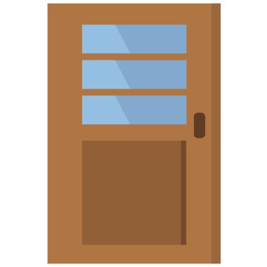 Kapı vektör simgesi. Giriş kapısı, çıkış kapısının vektör grafik çizimi 