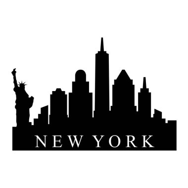 New York Şehri Siluet Vektör İllüstrasyonu