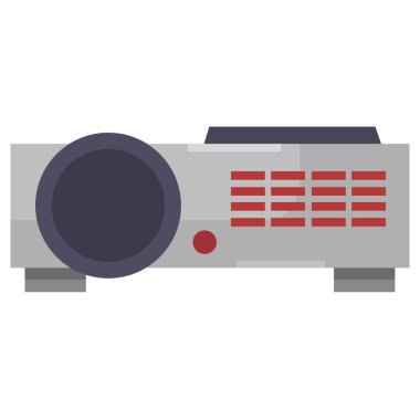 Projektör vektör çizimi beyaz arkaplanda izole edildi