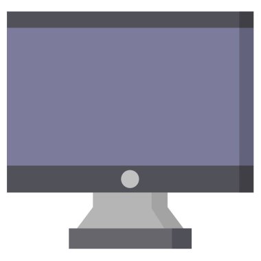 Beyaz arka plan üzerinde izole bilgisayar monitör simgesini