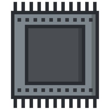 Beyaz arkaplanda izole edilmiş mikroçip simgesi