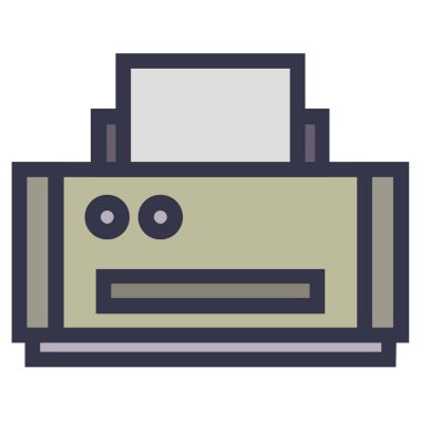 Yazıcı simgesi beyaz arkaplanda izole edildi