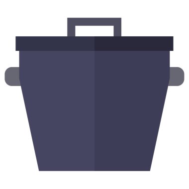 Mutfak çömleği simgesi beyaz arkaplanda izole edilmiş düz stil. 