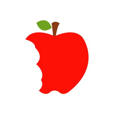 Beyaz arkaplanda elma meyvesi simgesi