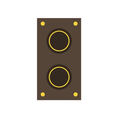 Ses hoparlörü simgesi. Subwoofer simgesi beyazda izole edildi 