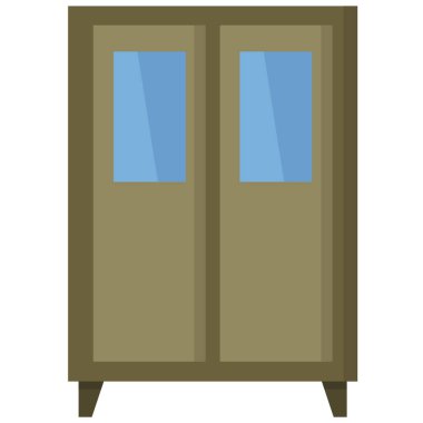 dolap simgesi tasarımı, ev dekorasyonu iç yapı dairesi ve konut temalı Vektör illüstrasyonu